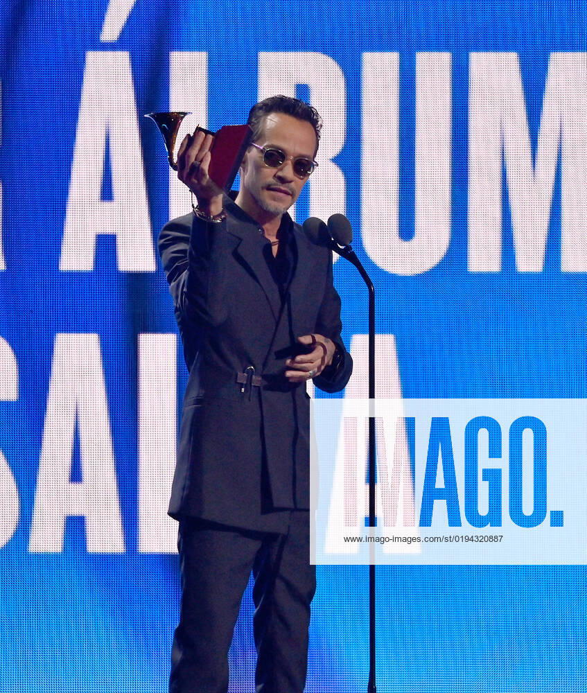 Marc Anthony accepts the Best Salsa Album award for Pa lla Voy onstage during the 23rd annual Latin Grammy Awards at the Michelob Ultra Arena at Mandalay Bay Resort and Casino in Las Vegas, Nevada on Thursday, November 17, 2022. LAV20221117628 JIMxRUYMEN