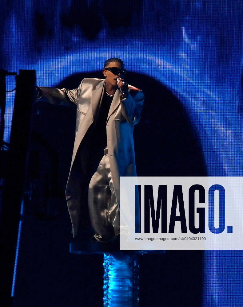 Rauw Alejandro performs onstage during the 23rd annual Latin Grammy Awards at the Michelob Ultra Arena at Mandalay Bay Resort and Casino in Las Vegas, Nevada on Thursday, November 17, 2022. LAV20221117629 JIMxRUYMEN