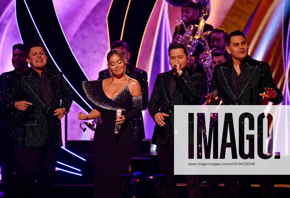 Chiquis Rivera and Banda Los Recoditos Band perform onstage during the 23rd annual Latin Grammy Awards at the Michelob Ultra Arena at Mandalay Bay Resort and Casino in Las Vegas, Nevada on Thursday, November 17, 2022. LAV20221117704 JIMxRUYMEN