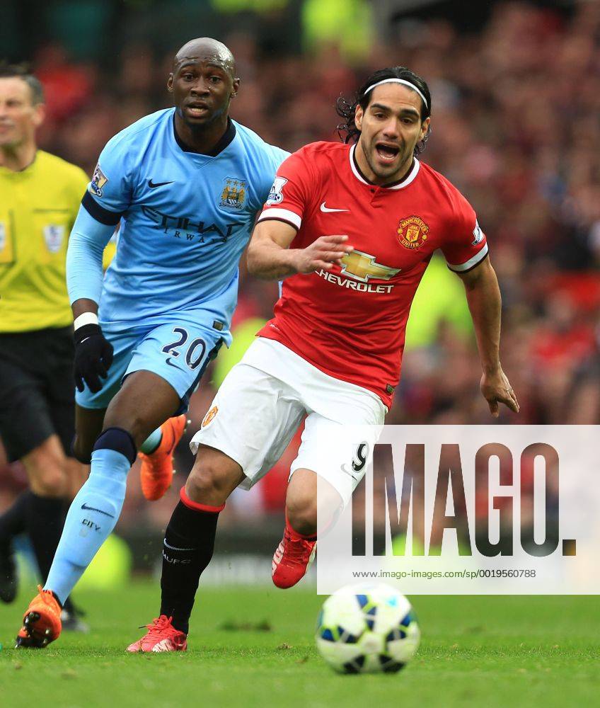 Radamel Falcao of Manchester United ManU plays the ball through - Manchester United vs. Manchester City - Barclay s Premier League - Old Trafford - Manchester - 12 04 2015 Pic Philip Oldham Sportimage .