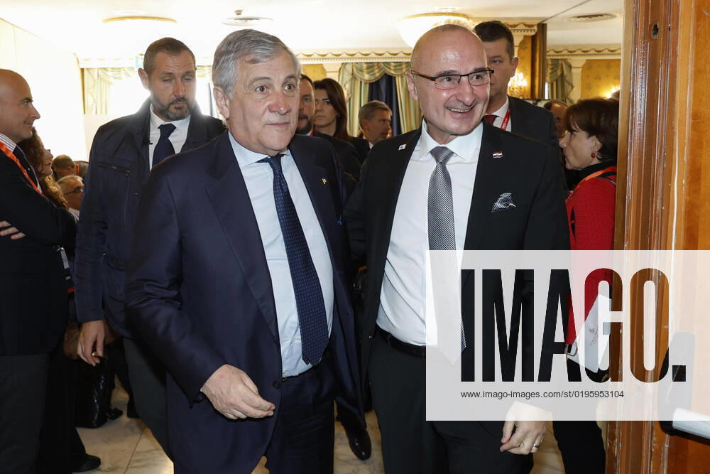 Italian Foreign Minister and Deputy Prime Minister Antonio Tajani (L) and Gordan Grli?-Radman, Minister of Foreign and European Affairs, Croatia during a bilateral meeting at Rome Med 2022, Mediterranean Dialogues conference in Rome, Italy, 03 December 2022..ANSA FABIO FRUSTACI ROME ITALY - ZUMAa110 20221203_zaf_a110_030