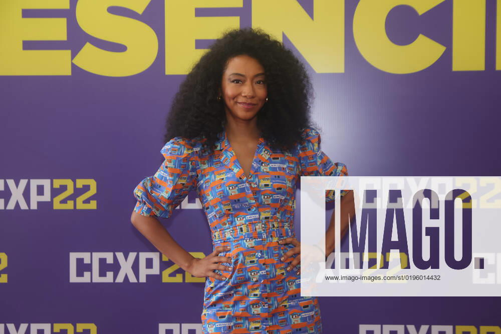 SÃO PAULO, SP - 04.12.2022: COLETIVA AMAZON PRIME VIDEO - Actress Betty Gabriel, from the Amazon Prime Video series & 39;Jack Ryan& 39;, poses for photos before an interview this Sunday morning (04) at CCXP22 in São Paulo. x2305525x YurixMurakami