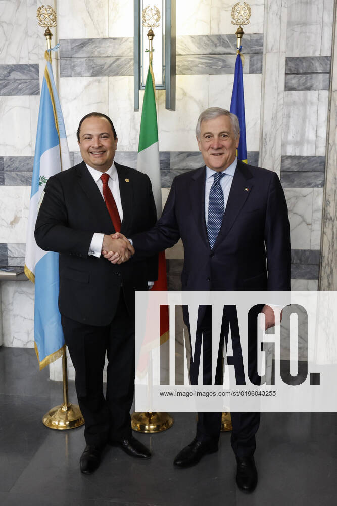 Italian Foreign Minister, Antonio Tajani (R), and his Guatemalan counterpart, Mario Adolfo Bucaro Flores, during a meeting at Farnesina Palace, in Rome, Italy, 05 December 2022. The two Ministers signed a memorandum on Political Dialogue to strengthen the relations of the two countries on immigration and trade. ANSA FABIO FRUSTACI Rome Italy - ZUMAa110 20221205_zaf_a110_001