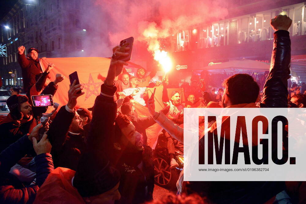 Milan - Stabbing occurred near Corso Buenos Aires during the celebrations of Morocco fans for their victory in the World Cup Editorial Usage Only