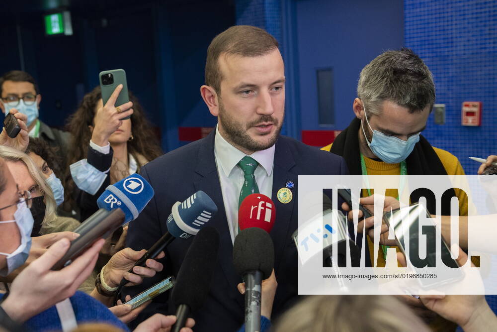 European Commissioner for the Environment Virginijus Sinkevieius speaks to reporters at the COP15, the UN Biodiversity Conference, in Montreal, Sunday, December 18, 2022. Montreal Canada - ZUMAc35_ 20221218_zaf_c35_003