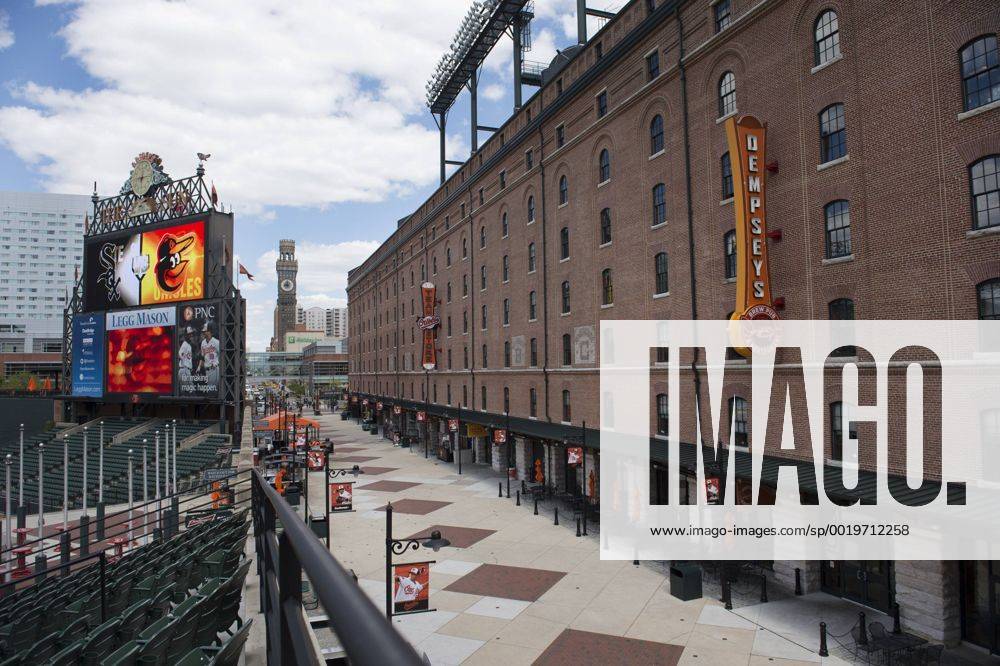 Orioles Park at Camden Yards is seen completely empty of fans in the first inning of the Orioles game against the Chicago White Sox, in Baltimore, Maryland on April 29, 2015. For the first time in Major League Baseball s history fans were not allowed to the game because of the ongoing civil unrest and protest in Baltimore in the wake of Freddie Gray s death. The late 25-year-old died earlier this month from a spinal injury while in police custody. BAL20150429303 KEVINxDIETSCH