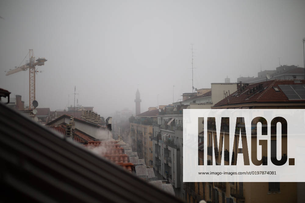 Dense Fog Smog in Turin Dense Smog Fog in the morning in Turin, Italy on January 6, 2022. Turin is one of the most contaminated cities in Italy. Turin Piedmont Italy