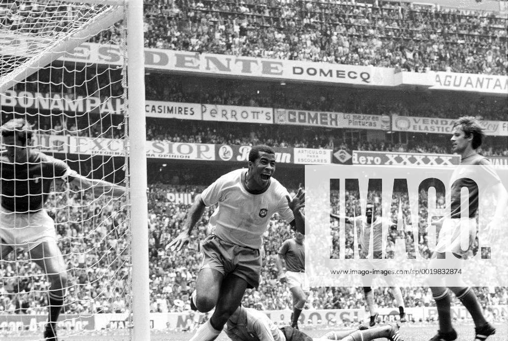Fussball Weltmeisterschaft 1970: Finale: Brasilien-Italien(4:1) 21.6.70. Torjubel von Jairzinho (Brasilien) nach 3:1 HM