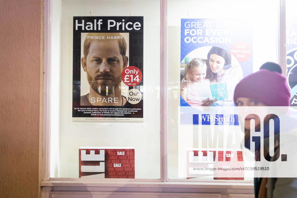 A poster of Prince Harryis book Spare is seen in the window of a bookshop in Twickenham. Prince Harry s highly anticipated memoir Sparei released on Tuesday has already sold 400,000 copies, causing controversy for reported rifts between Harry and his older brother Prince William. London United Kingdom - ZUMAs197 20230110_zaa_s197_323