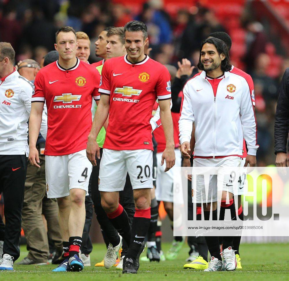 Manchester United ManU s Radamel Falcao is all smiles at the final whistle Barclays Premier League - Manchester United vs Arsenal - Old Trafford - England - 17th May 2015 - Picture David Klein Sportimage .