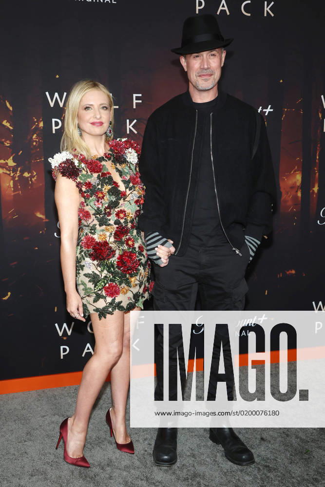 LOS ANGELES, CA - JANUARY 19: Sarah Michelle Gellar and Freddie Prinze Jr. at the LA premiere of Wolf Pack at the Harmony Gold Theater in Los Angeles, California on January 19, 2023.