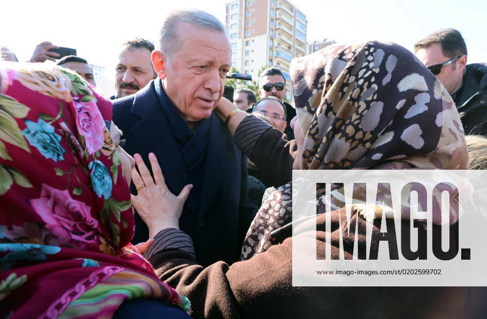Turkish President Recep Tayyip Erdogan and his wife Emine Erdogan meet with earthquake victims and pay condolences at the tent city after 7.7 and 7.6 magnitude earthquakes hit multiple provinces of Turkiye including Diyarbakir Turkish President Recep Tayyip Erdogan and his wife Emine Erdogan meet with earthquake victims and pay condolences at the tent city after 7.7 and 7.6 magnitude earthquakes hit multiple provinces of Turkiye including Diyarbakir on February 11, 2023. Early Monday morning, a strong 7.7 earthquake, centered in the Pazarcik district, jolted Kahramanmaras and strongly shook several provinces, including Gaziantep, Sanliurfa, Diyarbakir, Adana, Adiyaman, Malatya, Osmaniye, Hatay, and Kilis. Later, at 13.24 p.m. (1024GMT), a 7
