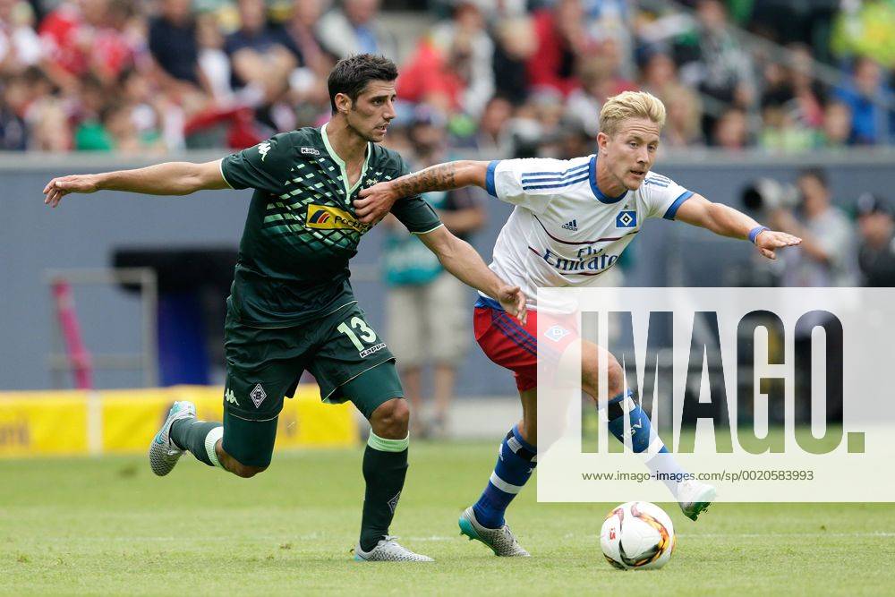 (L-R) Lars Stindl of Borussia Monchengladbach, Lewis Holtby of Hamburger SV during the Telekom Cup friendly match between Borussia Monchengladbach and Hamburger SV on July 12, 2015 at the Borussia Park stadium in Monchengladbach, Germany. Borussia Monchengladbach v Hamburger SV Telekom Cup 2015 2015 2016 IMAGESx VerhoevenxIVx 4147452