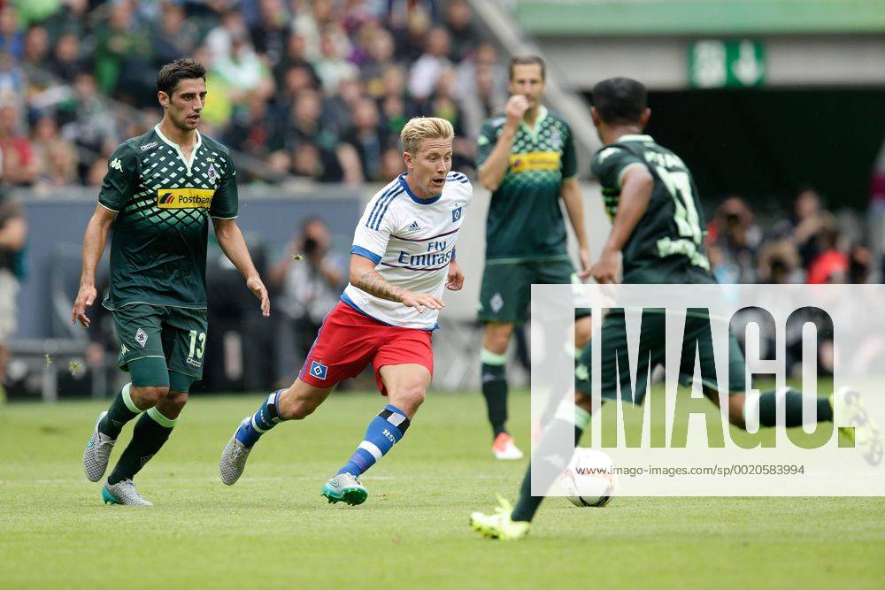 (L-R) Lars Stindl of Borussia Monchengladbach, Lewis Holtby of Hamburger SV during the Telekom Cup friendly match between Borussia Monchengladbach and Hamburger SV on July 12, 2015 at the Borussia Park stadium in Monchengladbach, Germany. Borussia Monchengladbach v Hamburger SV Telekom Cup 2015 2015 2016 IMAGESx VerhoevenxIVx 4147453