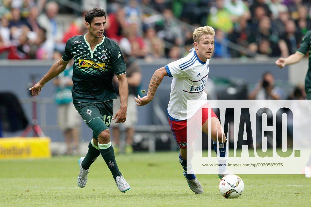 (L-R) Lars Stindl of Borussia Monchengladbach, Lewis Holtby of Hamburger SV during the Telekom Cup friendly match between Borussia Monchengladbach and Hamburger SV on July 12, 2015 at the Borussia Park stadium in Monchengladbach, Germany. Borussia Monchengladbach v Hamburger SV Telekom Cup 2015 2015 2016 IMAGESx VerhoevenxIVx 4147454