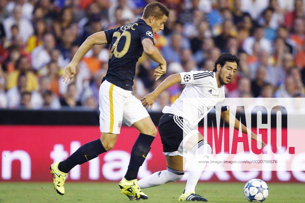 Daniel Parejo (Valencia) and Mario Pasalic (Monaco) FUßBALL : Valencia CF vs AS Monaco - Champions League Quali - 19 08 2015 SERGIORUIZ Panoramic