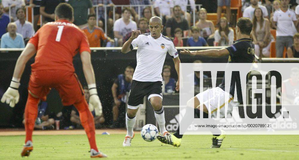 First leg of Champions League playoff Quali match between FC Valencia and AS Monaco at the Mestalla stadium. In this picture, Feghouli. xAMPAROxSIMOx