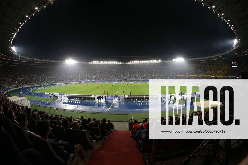 SOCCER - CL play off, Rapid VIENNA,AUSTRIA,19.AUG.15 - SOCCER - UEFA Champions League, play off, SK Rapid Wien. Image shows the Ernst Happel Stadion. Keywords: Wien Energie, stadium. GEPAxpictures xWalterxLuger