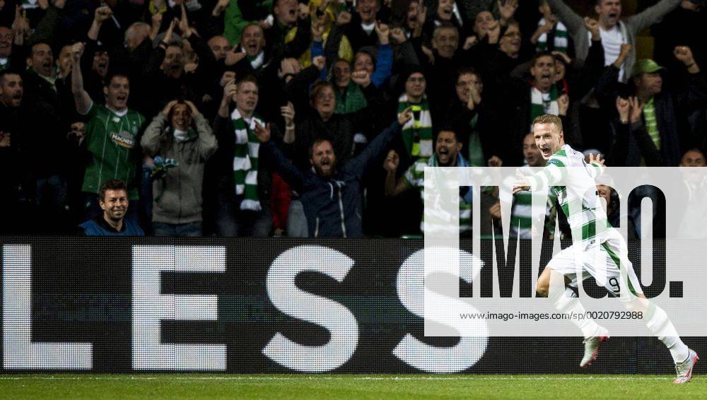 Aug. 19, 2015 - Glasgow, Skottland - 150819 Celtics Leigh Griffiths jublar efter att han gjort 3-1 under fotbollsmatchen mellan Celtic och Malmö FF i kvalet till Champions League den 19 augusti 2015 i Glasgow..Foto: News - Aug. 19, 2015 - ZUMAb138