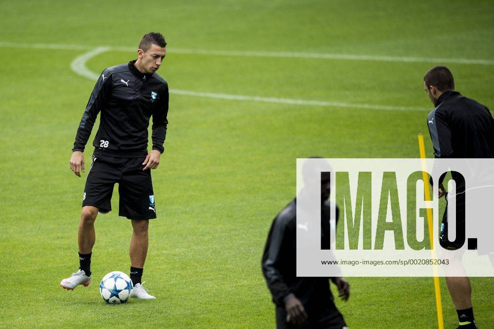 Aug. 24, 2015 - Malmö, Sverige - 150824 Malmö FFs Nikola Djurjic during practice session of Malmö FF for the Champions League Playoff match. - ZUMAb138