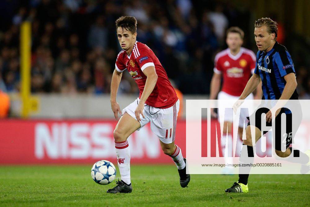 Adnan Januzaj of Manchester United ManU Ruud Vormer of Club Brugge during the UEFA Champions League play-offs match between Club Brugge and Manchester United on August 26, 2015 at the Jan Breydel stadium in Brugge, Belgium. Club Brugge v Manchester United Champions league play-offs 2015 2016 IMAGESx VerhoevenxIVx 4242627