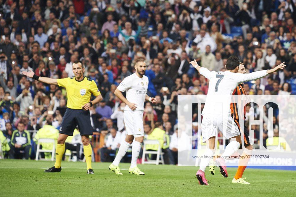 Sept. 15, 2015 - Madrid, Spain - Cristiano Ronaldo (forward, Real Madrid F.C.) in action during the UEFA Champions League match between Real Madrid and FC Shakhtar Donetsk at Santiago Bernabeu on September 15, 2015 in Madrid Real Madrid vs FC Shakhtar Donetsk. UEFA Champions League. - ZUMAg15_