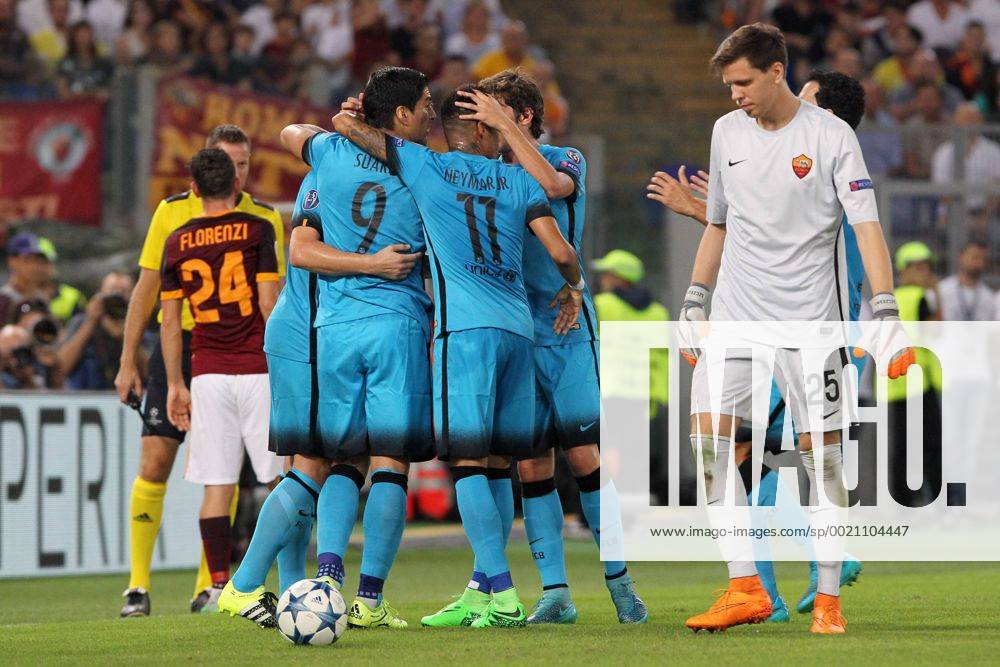 Luis Suarez Barcelona Goal Celebration Barcelona Roma 16-09-2015 Stadio Olimpico Football Calcio Champions League 2015 2016 Group Stage - Group, AS Roma vs. FC Barcelona lucaxpagliaricci