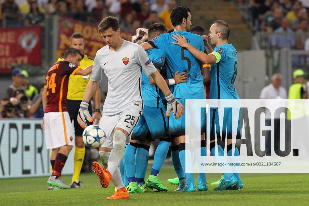 Luis Suarez Barcelona Goal Celebration Barcelona Roma 16-09-2015 Stadio Olimpico Football Calcio Champions League 2015 2016 Group Stage - Group, AS Roma vs. FC Barcelona lucaxpagliaricci