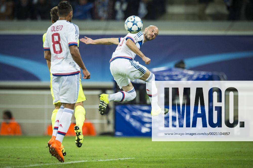 - GENT, BELGIUM: Lyon s Christophe Jallet scores a goal during the first game in the group stage of the Uefa Champions League competition, in group H, between Belgian first league soccer team KAA Gent and Olympique Lyon, in Gent, Wednesday 16 September 2015. JASPERxJACOBS x04701579x
