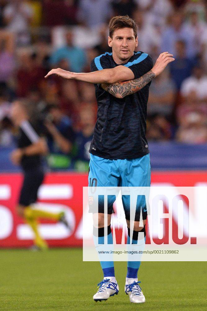Lionel Messi Barcelona. Roma 16-09-2015 Stadio Olimpico Football Calcio Champions League 2015 2016 Group Stage - Group, AS Roma vs. FC Barcelona Barca AntoxBaldassarre