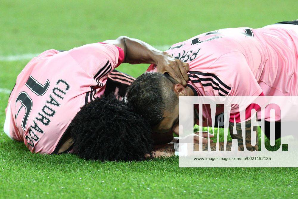 Sept. 23, 2015 - Turin, Italy - Juventus forward Juan Cuadrado (16) and Juventus midfielder Roberto Pereyra (37) lie on the pitch during the Serie A football match n.5 JUVENTUS - FROSINONE on 23 09 15 at the Juventus Stadium in Turin, Italy. Copyright 2015 Italy:Serie A - Juventus FC vs Frosinone Calcio - ZUMAn230