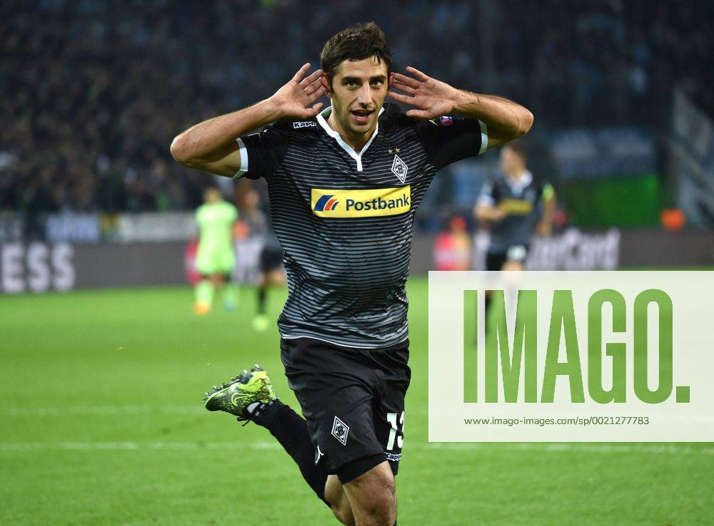Fussball, Saison 2015 2016, Champions League, 2015 16, Vorrunde, Borussia Mönchengladbach - Manchester City, Jubel Lars Stindl (Borussia Moenchengladbach)