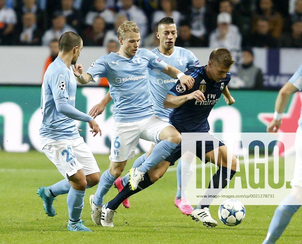 UEFA Champions League 2015 2016 match between Malmö FF and Real Madrid. In this picture, Lewicki and Kroos. A.xGARCIAx