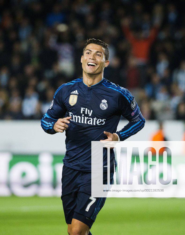 Real Madrids Cristiano Ronaldo jublar efter 2-0 malet during UEFA CHAMPIONS LEAGUE 2015 2016 match between Malmö FF and Real Madrid. xNILSSONxDANIELx AB88030447