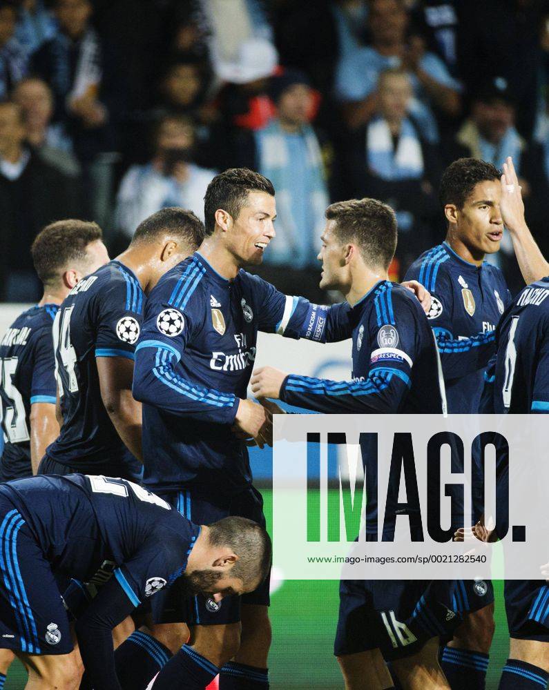 Real Madrids Cristiano Ronaldo jublar efter 1-0 malet during UEFA CHAMPIONS LEAGUE 2015 2016 match between Malmö FF and Real Madrid.. Champions League, Malmö FF - Real Madrid Champions League, Malmö FF - Real Madri 2015-09-30 xNILSSONxDANIELx AB88030460