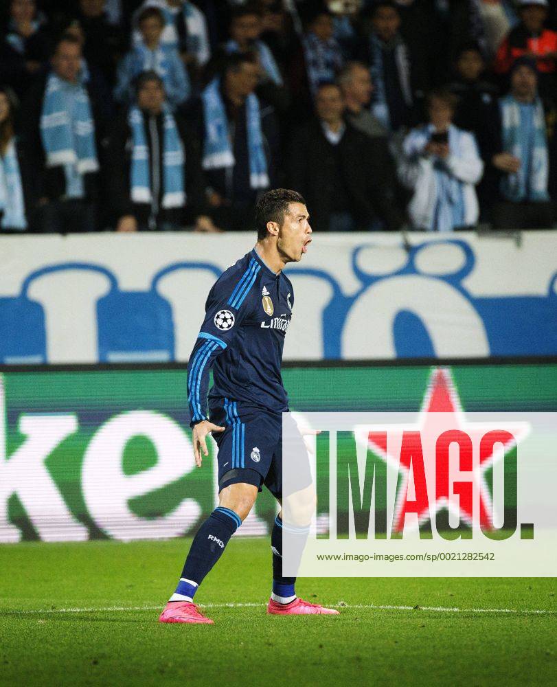 Real Madrids Cristiano Ronaldo jublar efter 1-0 malet during UEFA CHAMPIONS LEAGUE 2015 2016 match between Malmö FF and Real Madrid.. Champions League, Malmö FF - Real Madrid Champions League, Malmö FF - Real Madri 2015-09-30 xNILSSONxDANIELx AB88030462