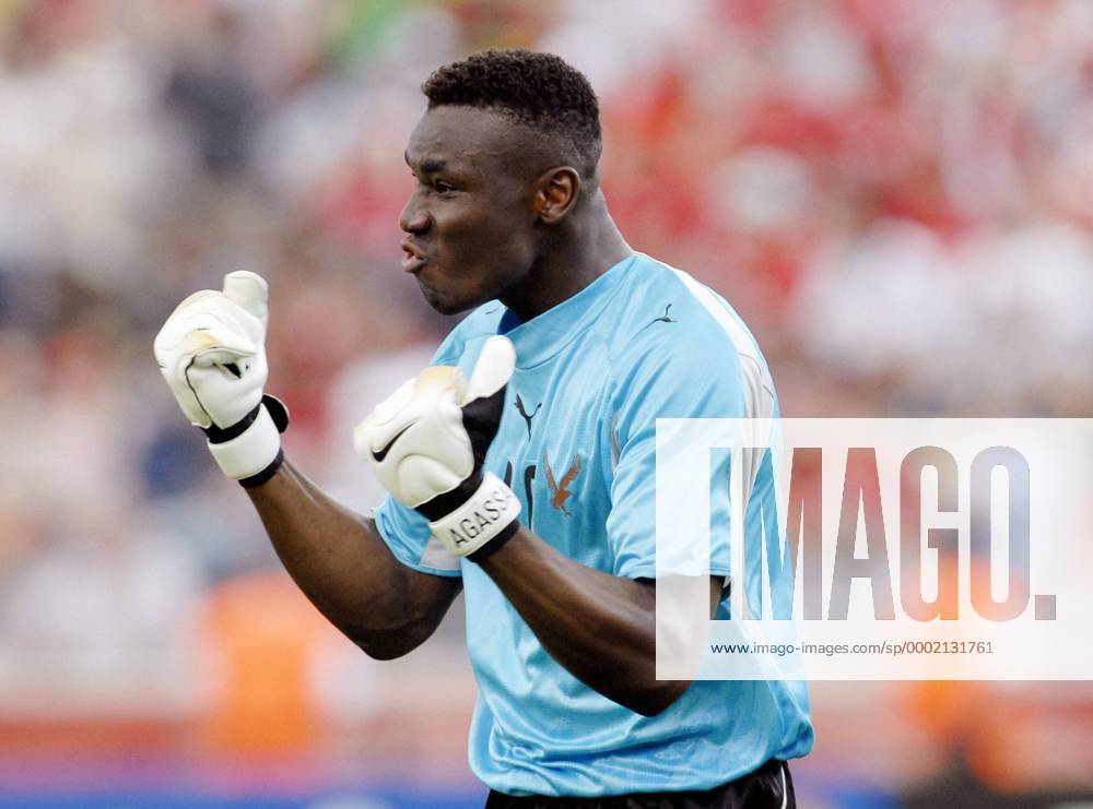 Torwart Kossi Agassa (Togo) - Torjubel Fußball WM Herren WM 2006, Länderspiel, Nationalteam, Gruppe G, Nationaltrikot Einzelbild Frankfurt M. Freude, Fußball WM Herren WM 2006, Länderspiel, Nationalteam, Gruppe G, Nationaltrikot Einzelbild Frankfurt M. Freude,