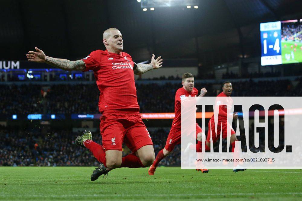 Martin Skrtel of Liverpool celebrates scoring his sides fourth goal - Manchester City vs Liverpool - Barclays Premier League - Etihad Stadium - Manchester - 21 11 2015 Pic Philip Oldham SportImage .