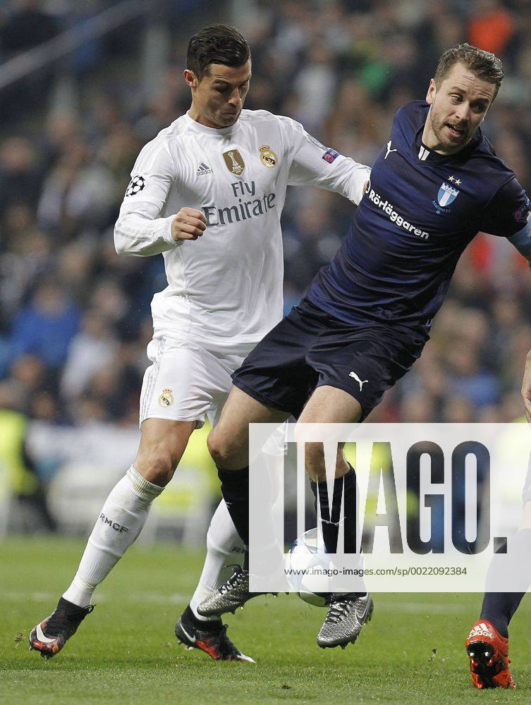 Partido de futbol entre el Real Madrid y el Malmo FF de la Champions League 2015 2016, celebrado en el estadio Santiago Bernabeu, en Madrid 08 12 2015. Soccer match between Real Madrid and Malmo FF of the 2015 2016 Champions League, held at the Santiago Bernabeu stadium, in Madrid 12 08 2015. Cristiano Ronaldo score