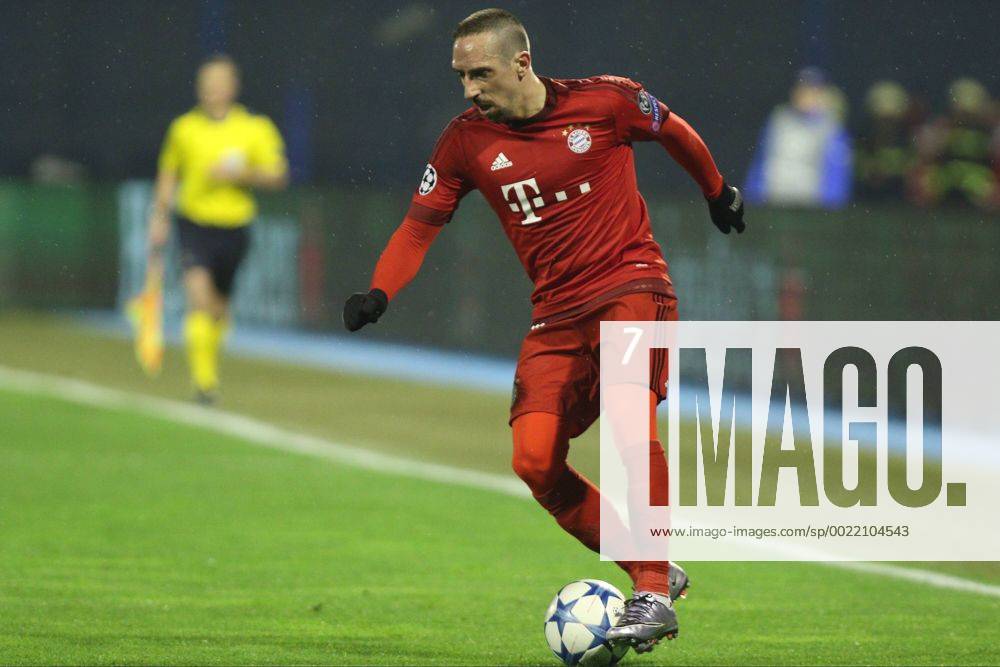 Zagreb, 09.12.2015., Stadion Maksimir, Champions League, group F, GNK Dinamo Zagreb (blue) 0-2 FC Bayern (red) Franck RIBERY (7)