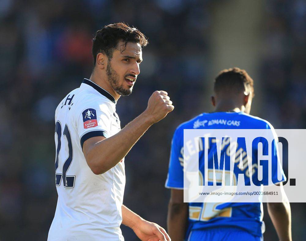 Tottenham s Nacer Chadli celebrates scoring his sides third goal FA Cup Fourth Round - Colchester United vs Tottenham Hotspur - Weston Homes Community Stadium -England -29th January 2016 - Picture David Klein Sportimage .