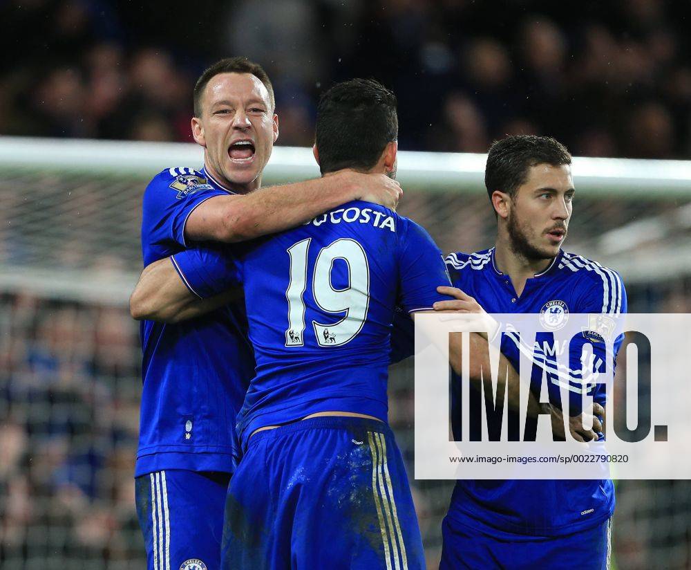 Chelsea s Diego Costa celebrates scoring his sides opening goal with John Terry Barclays Premier League - Chelsea vs Manchester United ManU s - Stamford Bridge - England - 7th February 2016 - Picture David Klein Sportimage .