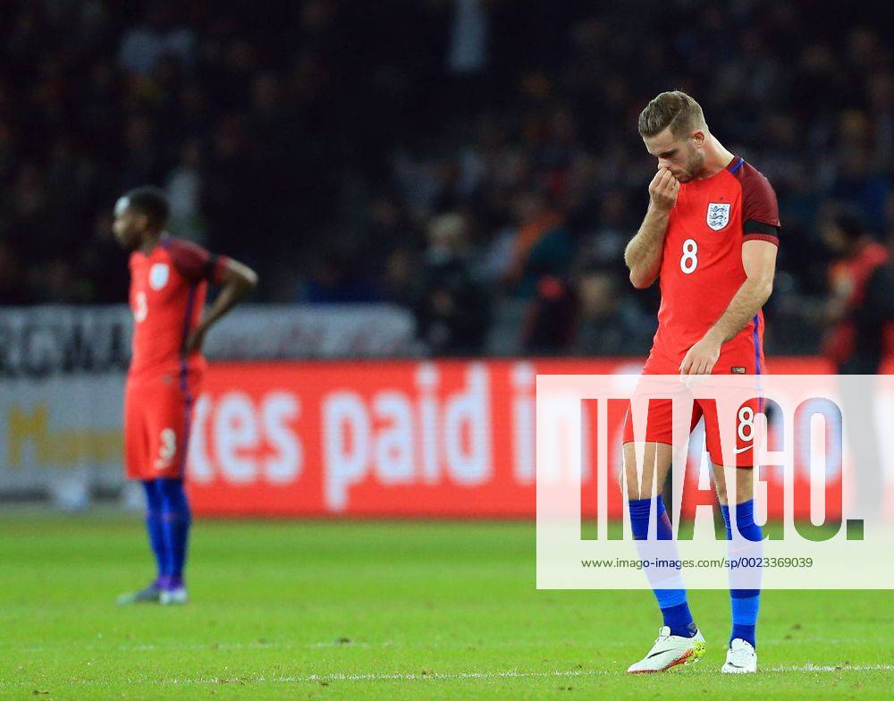 England s Jordan Henderson looks on dejected after going 1-0 down during the International Friendly Länderspiel match at Olympiastadion. Photo credit should read: David Klein Sportimage .