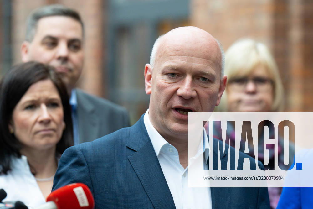 Koalitionsverhandlungen, Kai Wegner, CDU, Landesvorsitzender Franziska Giffey, SPD, Regierende Bürgermeisterin von Berlin, Stefan Evers, CDU, Kai Wegner, CDU, Landesvorsitzender der CDU Berlin, Raed Saleh, SPD, Vorsitzender der SPD Berlin, Koalitionsverhandlungen zwischen CDU und SPD Berlin Berlin GER