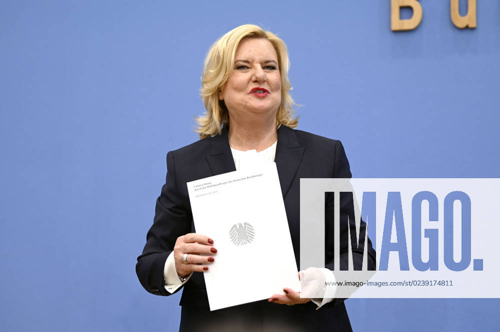 Eva Högl bei der Bundespressekonferenz zur Vorstellung des Jahresberichtes 2022 im Haus der Bundespressekonferenz. Berlin