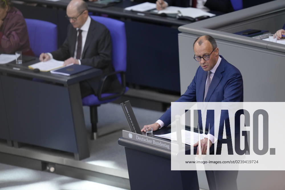Deutscher Bundestag, 91. Plenarsitzung, Regierungserklaerung Aktuell,16.03.2023 Berlin, Friedrich Merz CDU) bei seiner Rede nach der Regierungserklaerung des Bundeskanzler bei der 91. Sitzung des Deutschen Bundestag in Berlin Berlin Berlin Deutschland