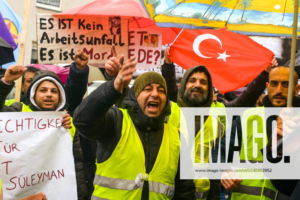 Protest Over the Death of Refat Suleyman, a Bulgarian-Turkish Immigrant Worker in Duisburg Hundreds of protesters are gathering in front of the local prosecutor s office in Duisburg, Germany on March 26, 2023, to demand a more comprehensive investigation into the death of Refat Suleyman, a Bulgarian-Turkish migrant worker at the Thyssenkrupp Steel plant, and to call for a safer working environment for all migrant workers. duisburg Germany