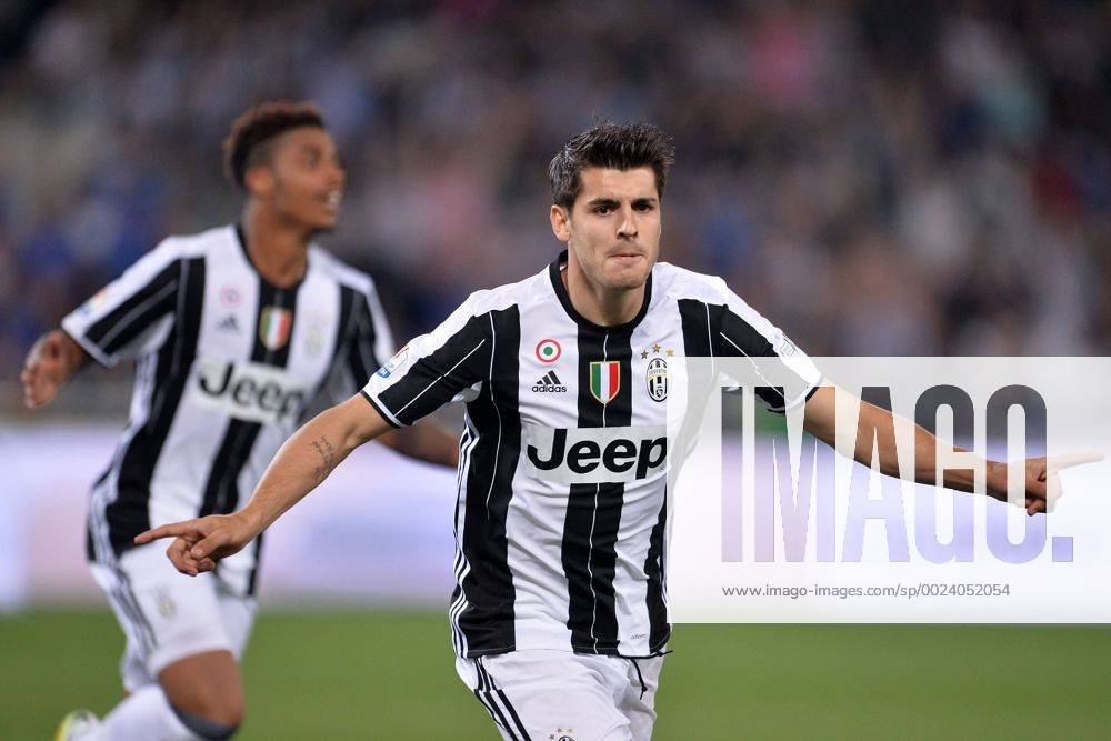 Alvaro Moarta Juventus. Goal celebration. Roma 21-05-2016 Stadio Olimpico Finale Coppa Italia, Tim Cup. AC Milan vs. Juventus Turin AntoxBaldassarre