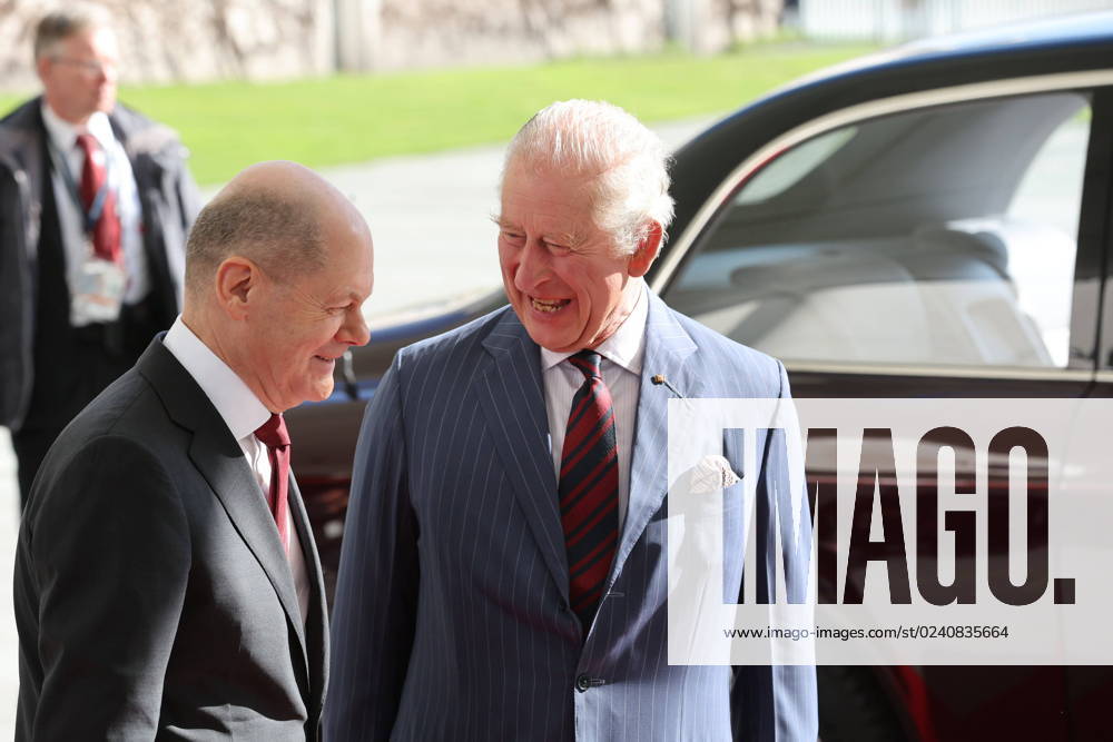 . 30 03 2023. Berlin, Germany. King Charles III arriving at the Chancellery in Berlin, on day two of the State Visit to Germany. xStephenxLockx xi-Imagesx IIM-24263-0002