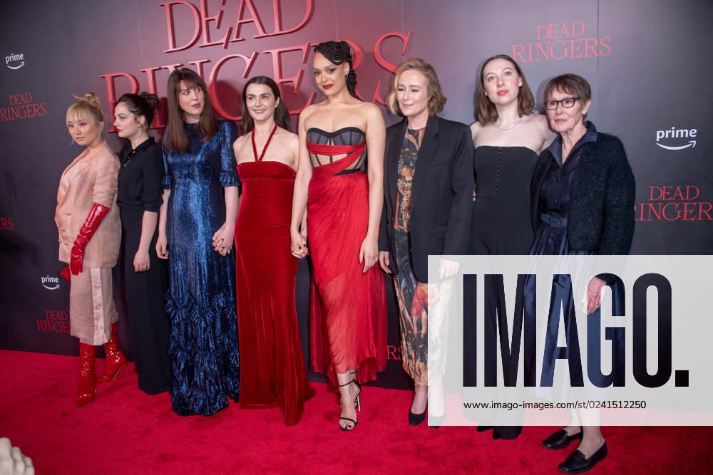 (L-R) Poppy Liu, Emily Meade, Alice Birch, Rachel Weisz, Britne Oldford, Jennifer Ehle, Kitty Hawthorne and Susan Blommaert attend the world premiere of Prime Video s Dead Ringers at Metrograph in New York City. New York United States - ZUMAs197 20230403_zaa_s197_409